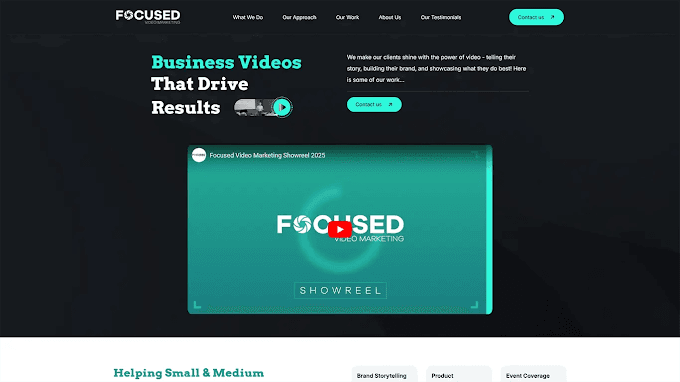 Video agency website design portfolio piece