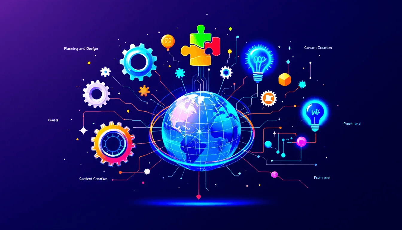 A visual representation of web development processes.