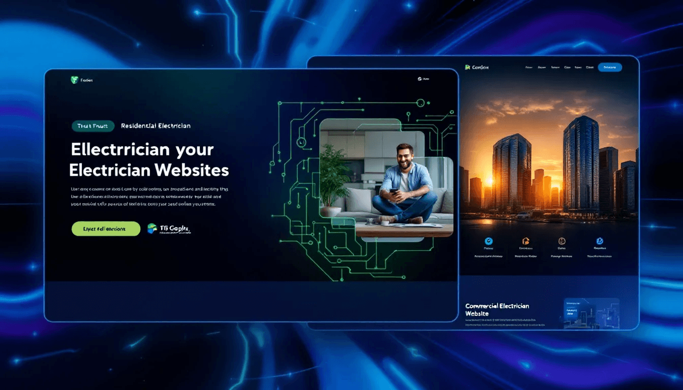 A collection of well-designed electrician websites showcasing various designs and features.