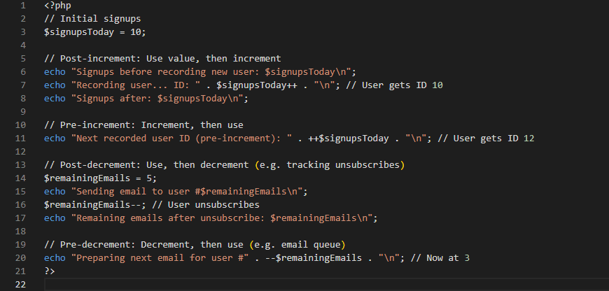 An overview of PHP operators including arithmetic, logical, and comparison operators.