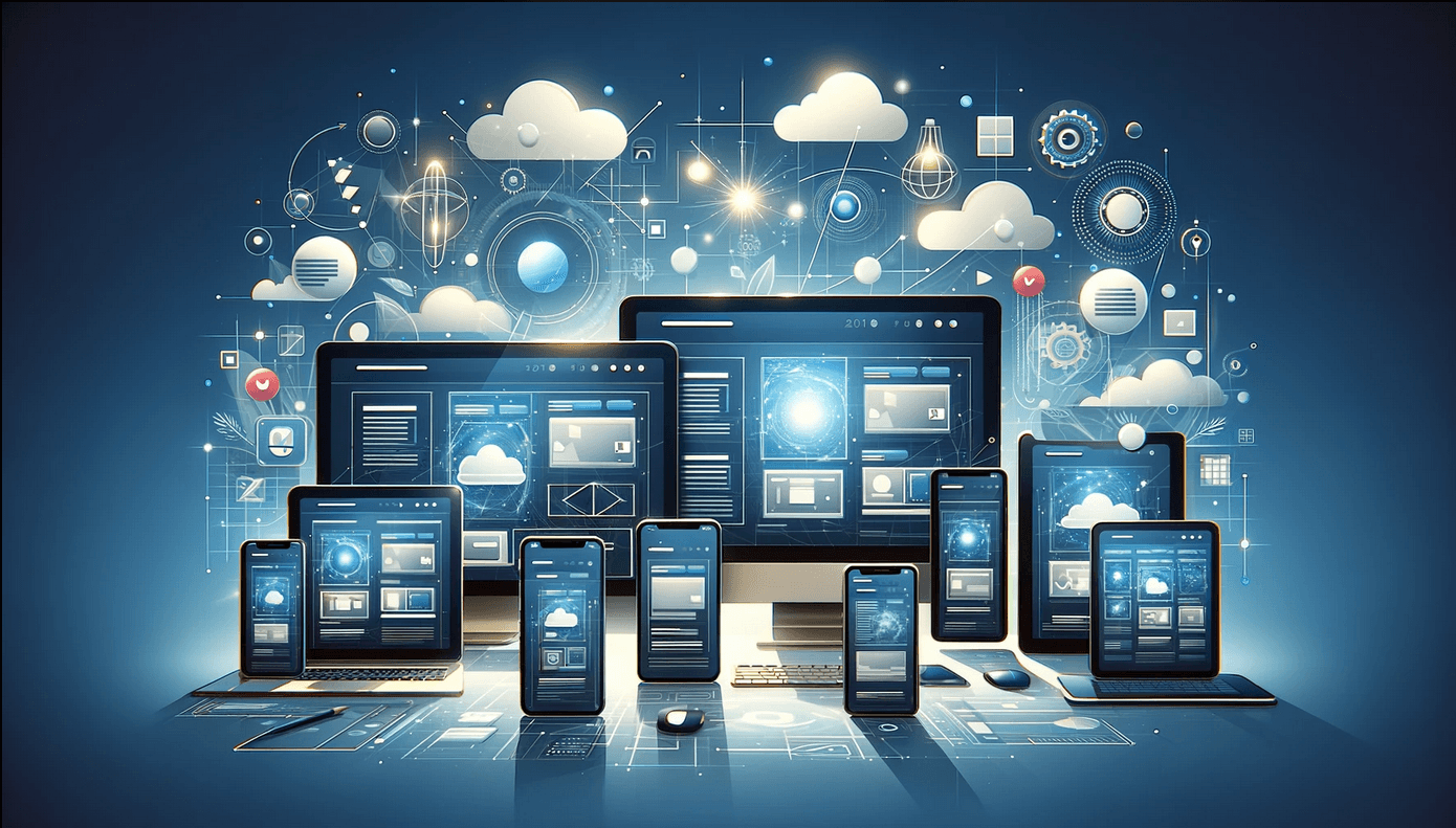 Web design concepts on a digital screen