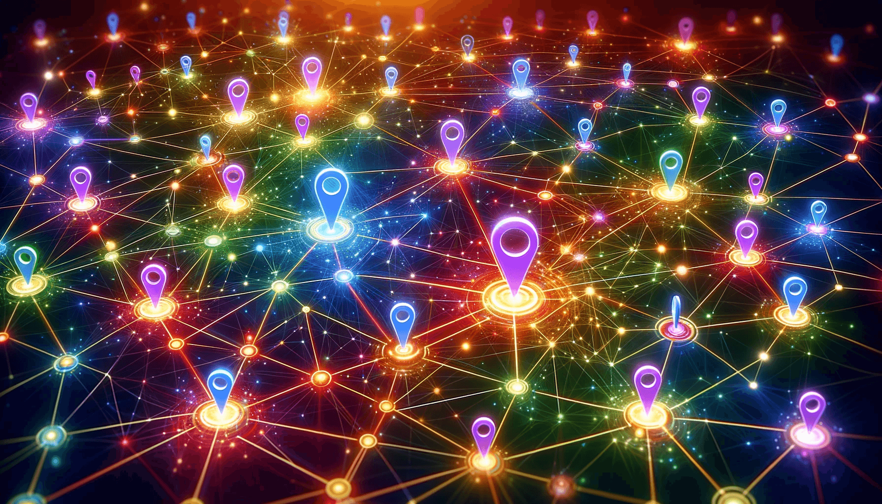 Vibrant network depicting the influence of Google My Business on local SEO.