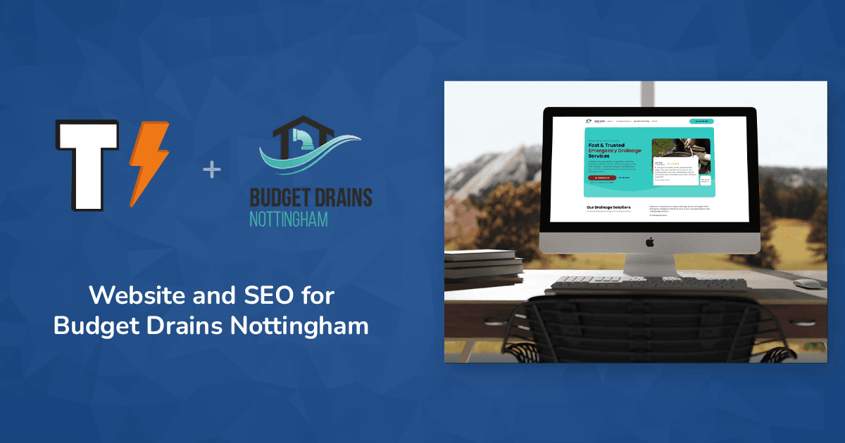 Budget Drains Nottingham new website interface, designed by Tea Powered Projects