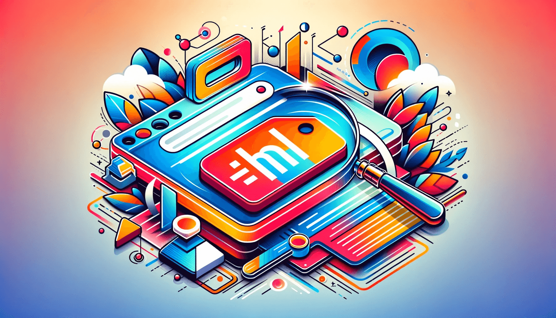 Illustration of HTML header and title tags boosting SEO