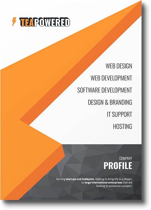 Web Developer and Designers, Tea Powered Projects Company Profile PDF cover