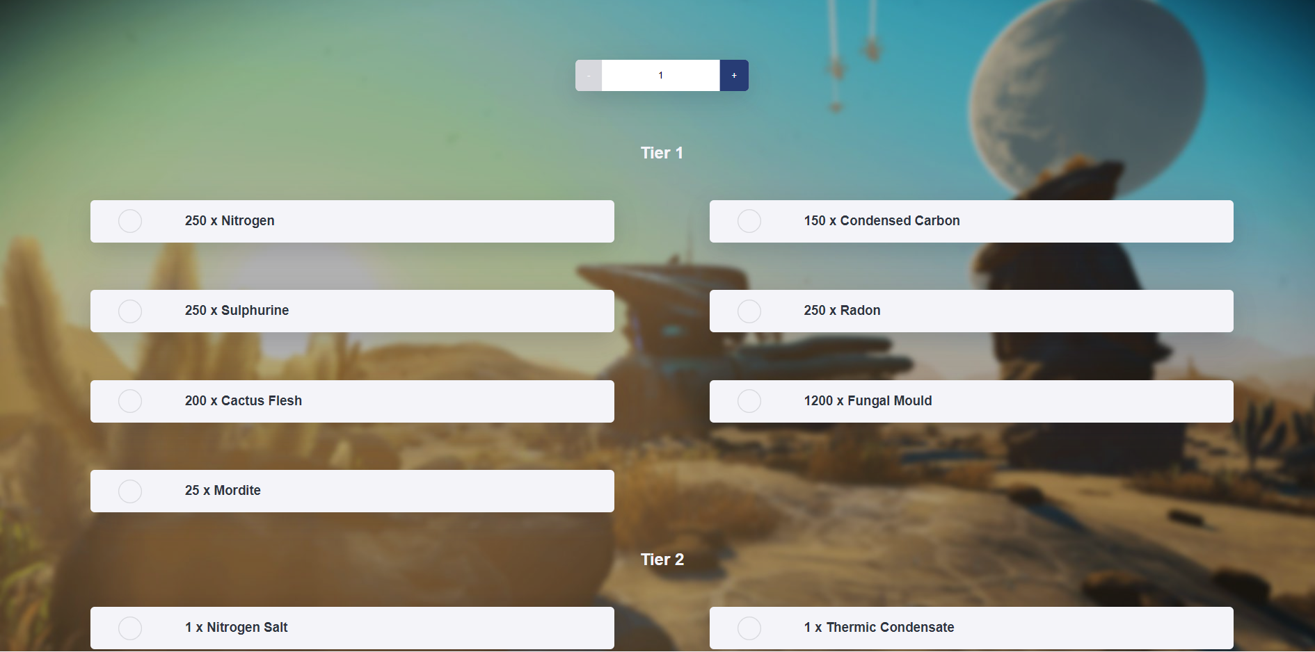 A No Man Sky Calculator Development project by Tea Powered Projects