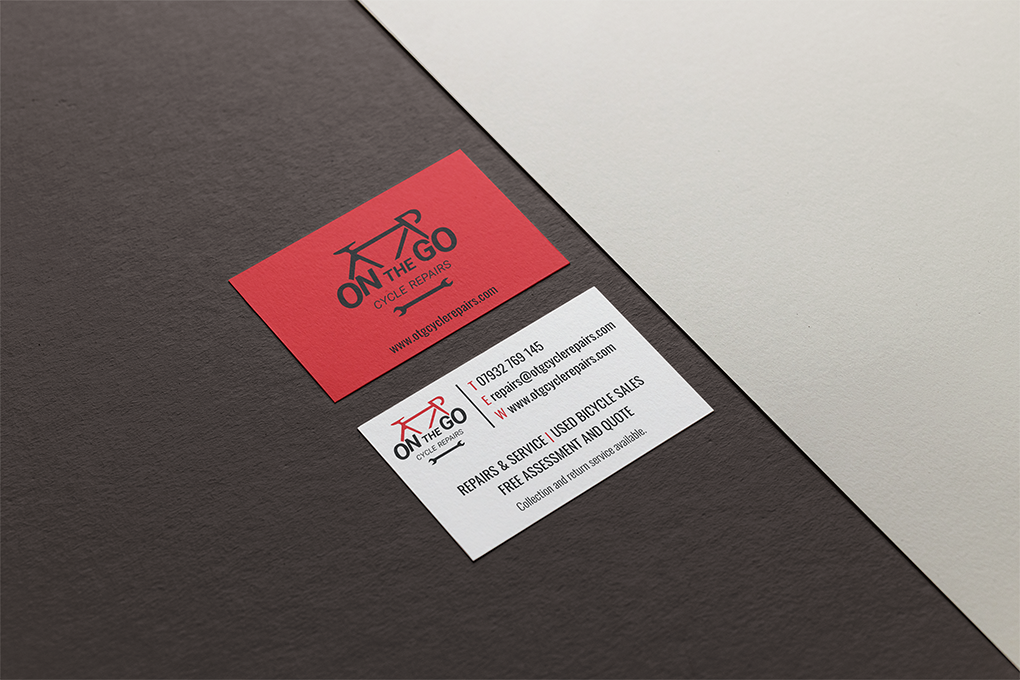 Business Card design for On The Go Cycle Repairs by Tea Powered Projects